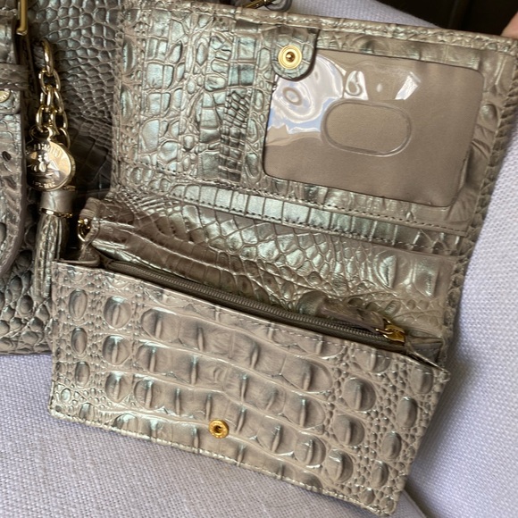 Brahmin Metallic Crocodile Embossed Mini Asher and Wristlet. - Picture 5 of 7